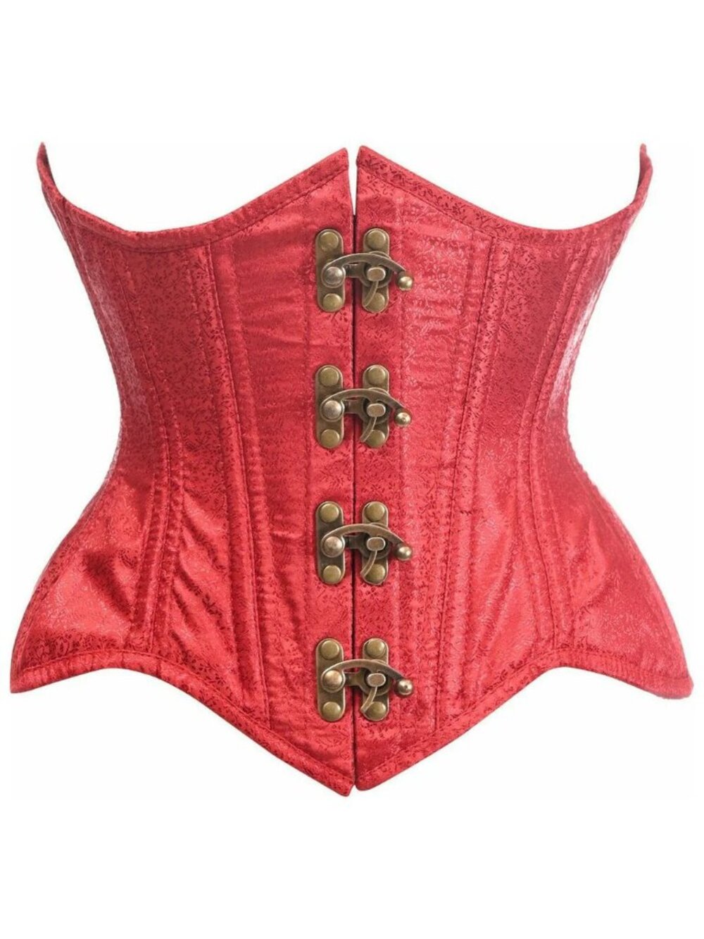 Double Steel Boned Wine Brocade Curvy Underbust Corset